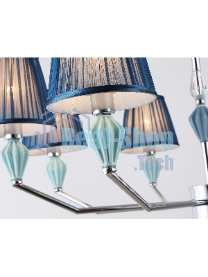 Люстра Ambrella light LH75063/8 CH/DB хром/темно синий E14/8 max 40W D870*810