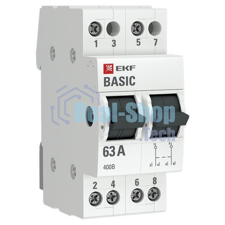 Переключатель трехпозиционный 2п 63А Basic EKF tps-2-63