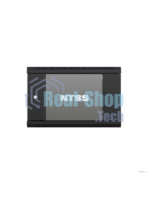 Шкаф коммутационный NTSS (NTSS-W9U6060GS-BL) настенный 9U 570x600мм пер.дв.стекл 60кг черный 22кг