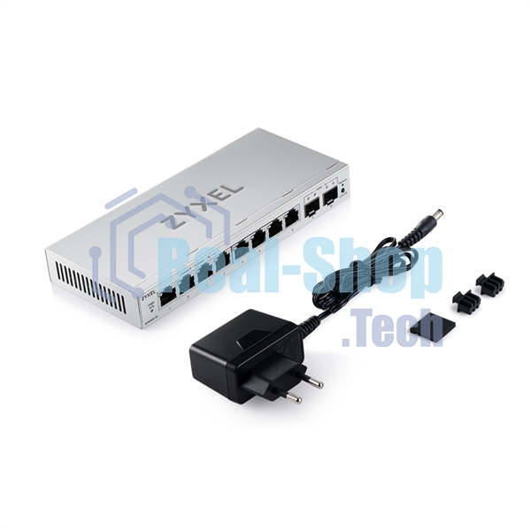 Коммутатор ZYXEL Web-managed Gigabit Switch Zyxel GS1200-10v3, 8xRJ-45: 1G, 2xSFP, desktop, fanless