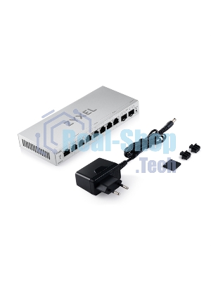 Коммутатор ZYXEL Web-managed Gigabit Switch Zyxel GS1200-10v3, 8xRJ-45: 1G, 2xSFP, desktop, fanless