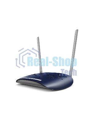 Маршрутизатор TP-Link VDSL/ADSL 300Mbps Wi-Fi VDSL/ADSL Modem Router, 802.11b/g/n, 300Mbps at 2.4GHz, 4 FE LAN ports, 2 fixed antennas, Clound Support, with VDSL splitter, Annex A/B