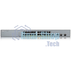 Коммутатор Zyxel GS1350-26HP, 24xGE PoE+, 2xCombo (SFP/RJ-45), бюджет PoE 375 Вт, дальность передачи питания до 250 м, автоперезагрузка PoE-портов, повышенная защита от перенапряжений и электростатических разряд