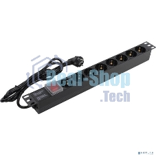 Блок розеток горизонтальный ExeGate ServerPro PDU-19H802 Al-8S-EU1.8-SW, 19