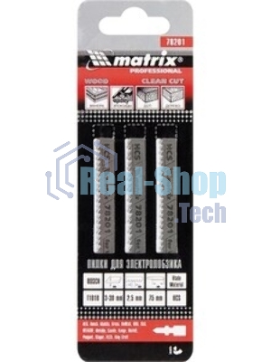 Полотна Matrix для электролобзика по дереву, 3 шт. T101B, 75x2,5мм, HCS Professional