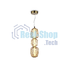 Подвесной светодиодный светильник Ambrella light LH30102 SB/TI бронза/янтарь 23W 3000K 140*140*1760