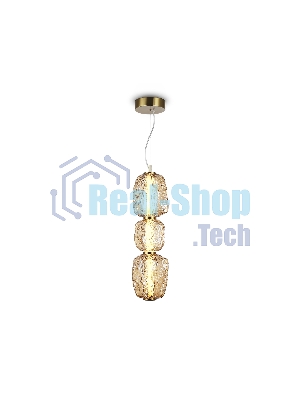 Подвесной светодиодный светильник Ambrella light LH30102 SB/TI бронза/янтарь 23W 3000K 140*140*1760
