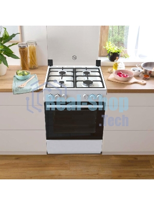 Плита комбинированная Gorenje GK6A20WF белый, конфорок 4 газовых, духовка 65 л, 60 см x 85 см x 60 см