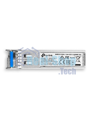 Модуль TP-Link SFP 1000Base-BX WDM Bi-Directional SFP module, TX: 1310 nm and RX: 1550 nm, 1 LC Simplex port, up to 2 km transmission distance in 9/125 μm SMF (Single-Mode Fiber), Supports Digital Diagnostic Monitoring (DDM).