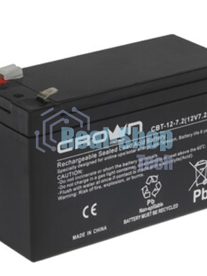 Батарея для ИБП CROWN CBT-12-7.2 (напряжение 12В, емкость 7.2 А/Ч, разм 151х65х100 мм, вес 2,1 кг, тип клеммы - F2, 5 лет)