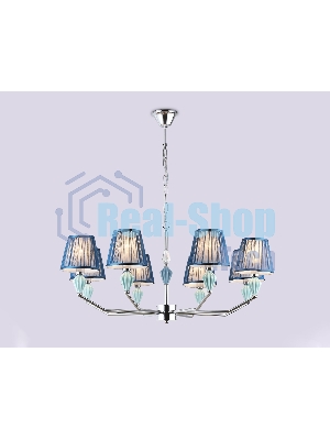 Люстра Ambrella light LH75063/8 CH/DB хром/темно синий E14/8 max 40W D870*810
