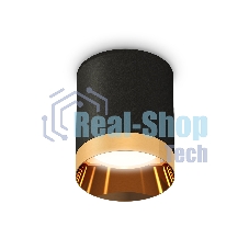 Светильник Ambrella Light XS6302024 SBK/PYG черный песок/золото желтое полированное MR16 GU5.3 (C6302, N6134)