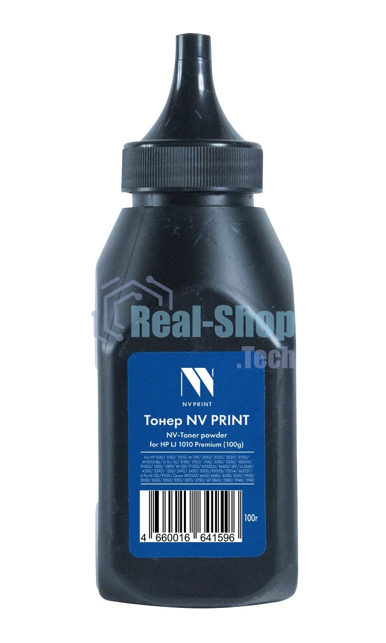 Тонер NVPrint HP 1010 (100г) для 1010, 1012, 1015, M1319, 3010, 3020, 3030, 3050, M1005mfp, LJ 5L, 6L, 3100, 2150, 1100, 3200, 1000, 1005W, P1002, 1003, 1009, M1120, P1505, M1522M, M400, 401, LJ 4240, 4350, 3390, 1320, 2410, 2420, 5200, P3005, P2014, M2727, LJ Pro M1132, P1101; Canon LBP2000, 6650, 6680, 6300, 6310, 2900, 3000, 3300, 3360, 3310, 3370, 6750, MF 5840, 5880, 5940, 5980 Premium