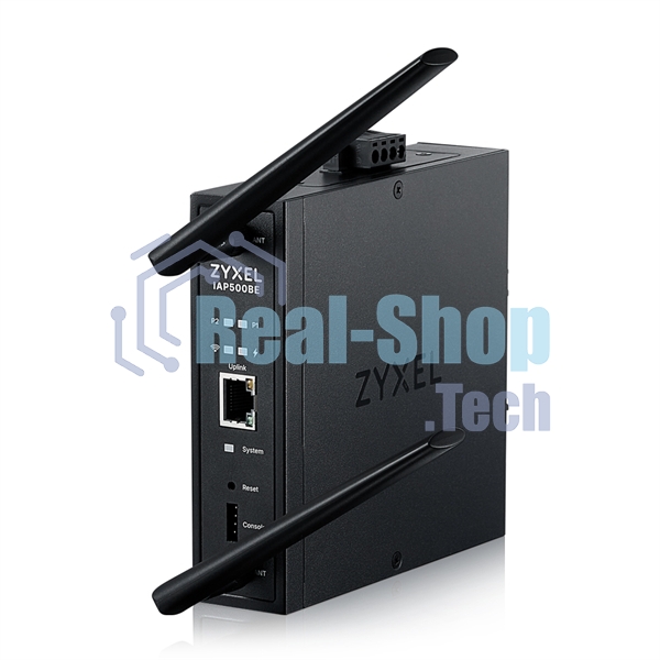 Точка доступа промышленная ZYXEL Wi-Fi 7 Industrial Access Point Zyxel NebulaFlex Pro IAP500BE, 802.11be (BE5100), MU-MIMO 2x2+2x2, external antennas (included), 1xLAN 2.5GE, PoE or dual power DC-input, DIN rail/wall mount