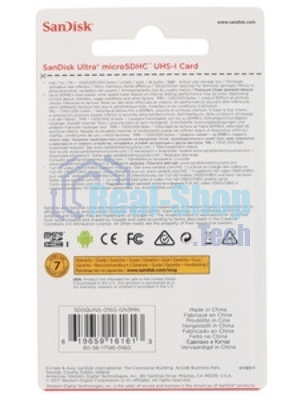 Флеш карта microSD 16GB SanDisk microSDXC Class 10 Ultra (SD адаптер) UHS-I A1 100MB/s