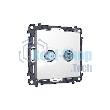 Комплект механизма розетки TV оконечной + SAT 5-862MHz 3.5dB/950-2150MHz 3.5dB ALFA Белый матовый QUANT (AP1333, VM217) MA133310