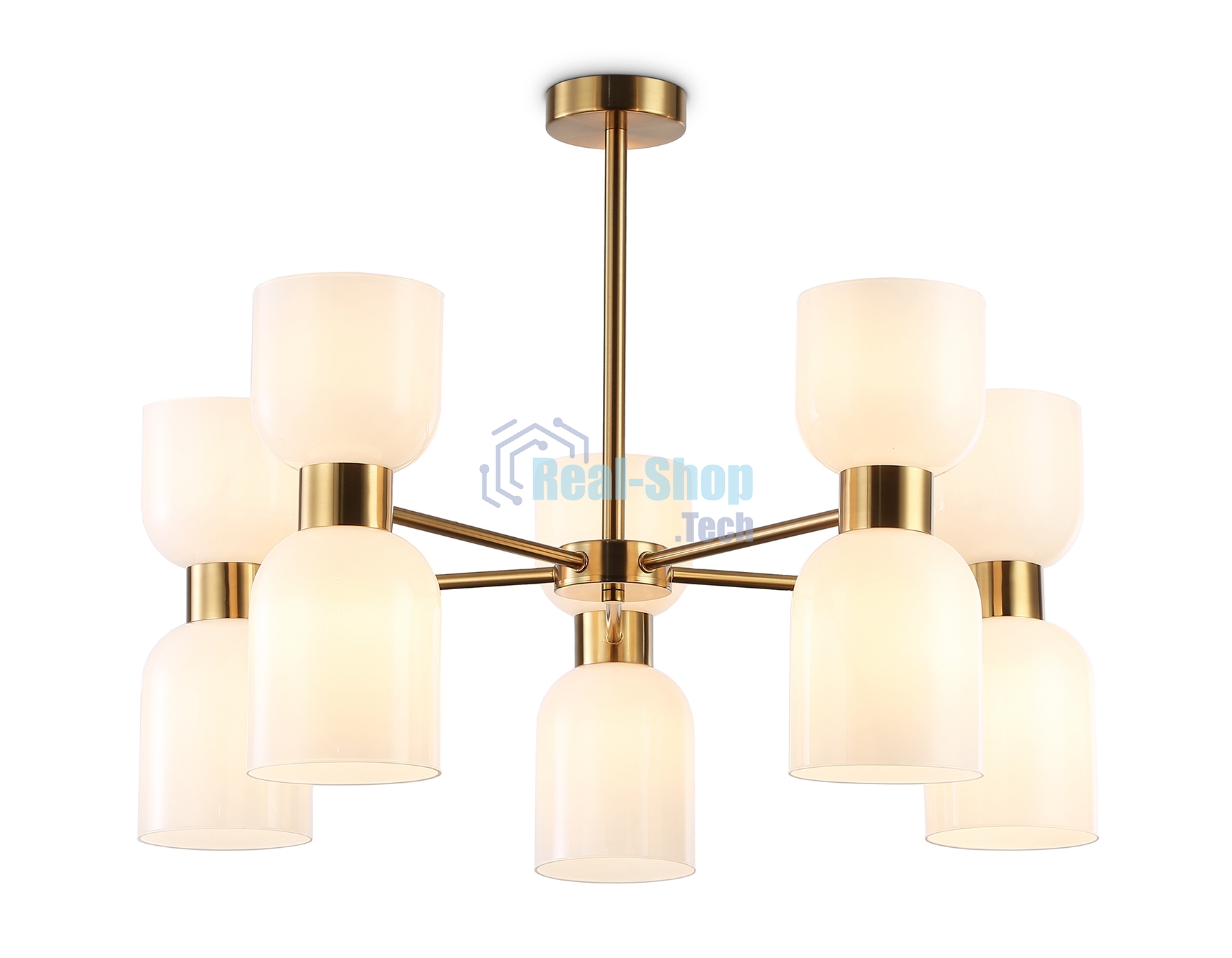 Люстра Ambrella light LH56093/10 BS/FR латунь/белый матовый E14*10 max 40W D700*510