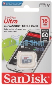 Флеш карта microSD 16GB SanDisk microSDXC Class 10 Ultra (SD адаптер) UHS-I A1 100MB/s