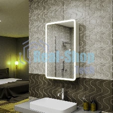 Зеркальный шкаф Bau Stil 40х80, LED подсветка, сенсор, плавное закрывание, оборачиваемый