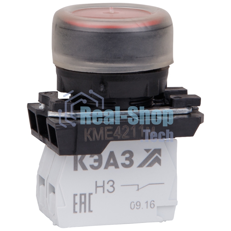 Кнопка КМЕ 4211м 1но+1нз цилиндр IP65 красн. КЭАЗ 248244