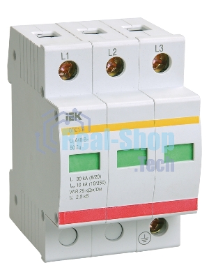 Ограничитель перенапряжения ОПС1-C 3P IEK MOP20-3-C