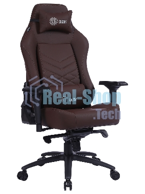 Кресло игровое Cactus CS-CHR-0112BR коричневый, сиденье коричневый, эко.кожа, с подголов. крестовина металл, пластик черный