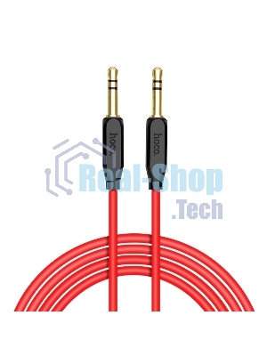 Аудио кабель/3.5 мм jack - 3.5 мм jack/HOCO HC-79309 UPA11/1m/позолоченные контакты/Red AUX