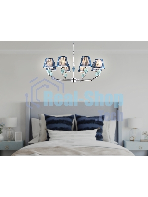 Люстра Ambrella light LH75063/8 CH/DB хром/темно синий E14/8 max 40W D870*810