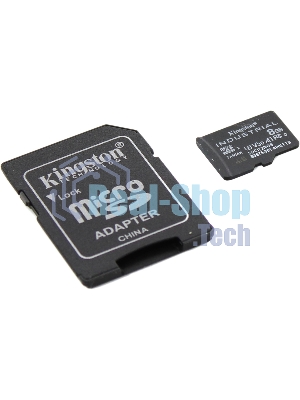 Флеш карта Kingston 8Gb microSDHC Industrial C10 A1 pSLC Card + SD Adapter