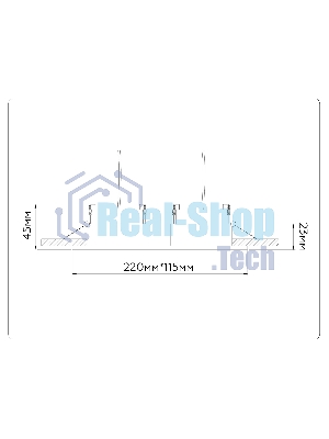 Светильник Ambrella light TN51920/2 BK черный GX53 max 12W 220*115*23