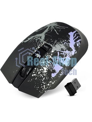 Мышь беспроводная Crown CMM-930W черный, 1600 dpi, радиоканал, USB, кнопки - 4