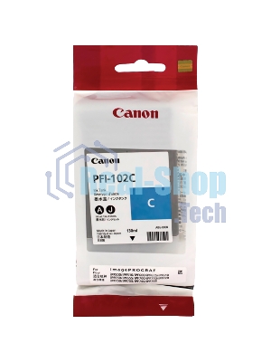 Картридж струйный Canon PFI-102C (0896B001) голубой (130 мл.) для Canon imagePROGRAF iPF605, iPF610., iPF650, iPF655, iPF710, iPF750, iPF755, LP17, iPF510