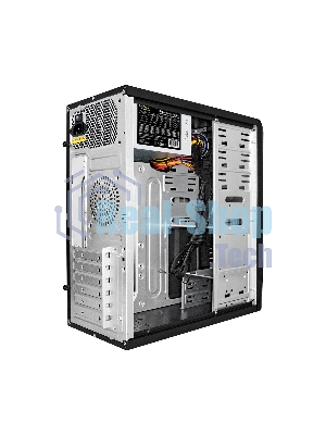 Компьютерный корпус Miditower ExeGate CP-603-UNS350 (ATX, БП UNS350 с вент. 12см, 2хUSB, аудио, черный)