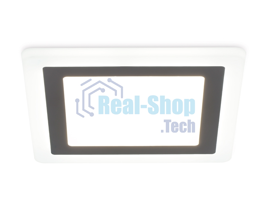 Встраиваемый cветодиодный светильник с подсветкой Ambrella light DCR390 3W+3W 4200K+4200K 220-240V 105*105*20 (A75*75)