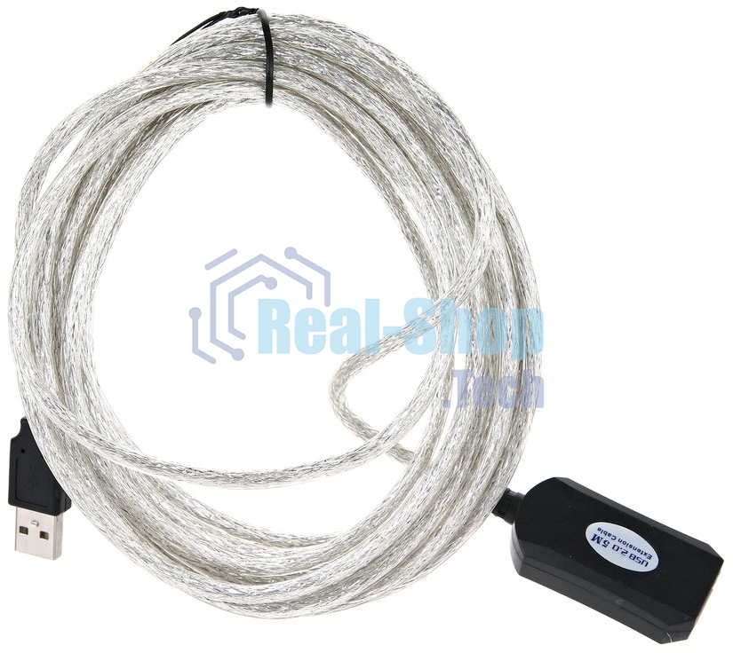 Кабель VCOM VUS7049-5M USB2.0-repeater, удлинительный активный Am-->Af 5м