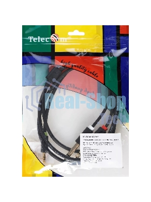 Кабель-адаптер 3.5ST(M)/2X6.35 ST(M), 1.5м, Telecom PRO <TAV6168-1.5M>