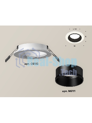 Комплект встраиваемого светильника Ambrella light XC6512002 SWH/SBK белый песок/черный песок MR16 GU5.3 (C6512, N6111)
