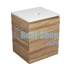 Тумба Bau Dream Blackwood 50 с дверцей, раковина BAU Crystal 40х40, выпуск клик клак, черный