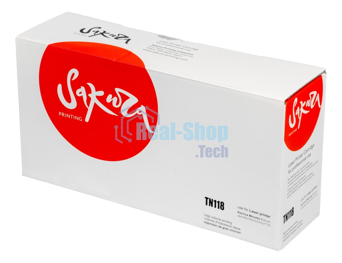 Тонер-туба Sakura KMTN-118 (A3VW050) для Konica Minolta, черный, 12000 к.