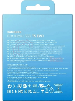 Внешний SSD Samsung T5 EVO, 2TB, USB 3.2 Gen 1 Type-C, R/W 460/460, черный
