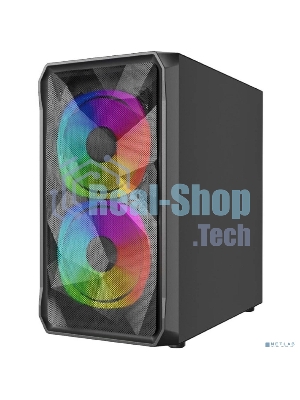 Компьютерный корпус Powercase Mistral Micro A3B ARGb, Tempered Glass, 2x 140мм ARGb PWM+1x 120мм ARGb PWM, черный, mATX (CMMAB-A3-V2)
