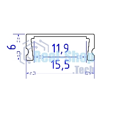 Алюминиевый профиль Ambrella light GP1700BK черный 2000*15.5*6
