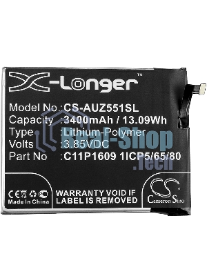 Аккумулятор CameronSino CS-AUZ551SL C11P1609, C11P1611 для Asus ZenFone 3 Max 5.53.85V, 3400 mAh, 13.09Wh