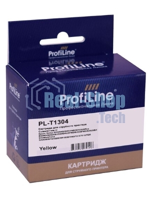 Картридж струйный ProfiLine PL-T1304 для принтеров Epson Stylus SX525WD/SX535WD/SX620/Office B42WD/BX525/BX535/BX625FWD/BX635FWD/BX925/BX935/WorkForce 525/630/3010/3520DWF/3530/3540/7015/7515/7525 с чернилами Yellow 10,1 мл