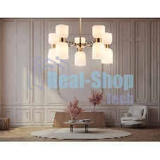 Люстра Ambrella light LH56093/10 BS/FR латунь/белый матовый E14*10 max 40W D700*510