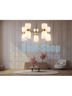 Люстра Ambrella light LH56093/10 BS/FR латунь/белый матовый E14*10 max 40W D700*510