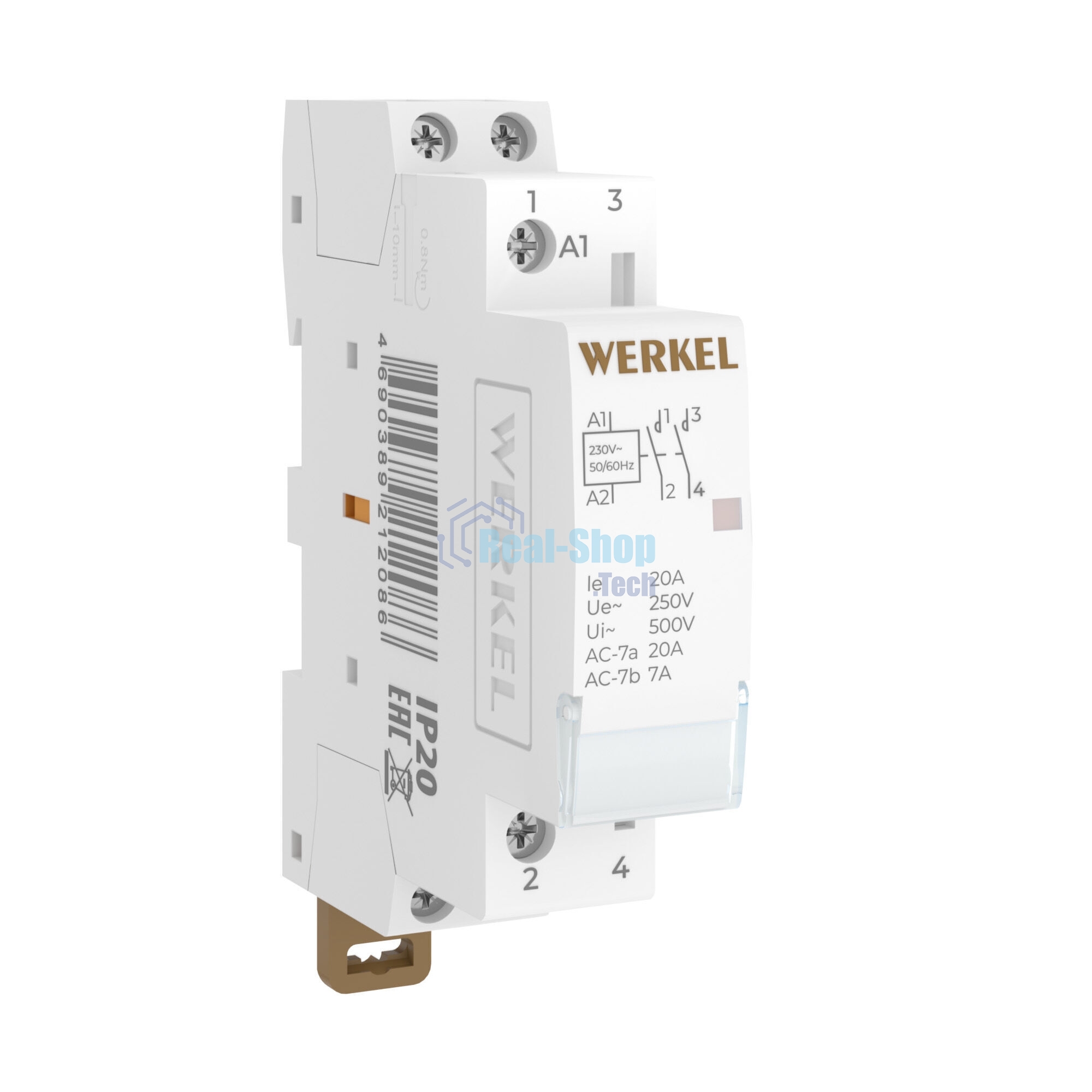 Контактор модульный Werkel 20 A 2NO (1 мод.) W941M20O