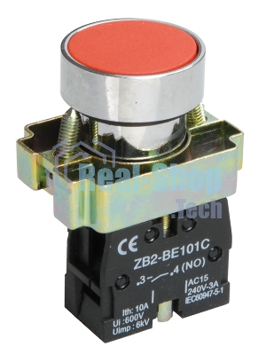 Кнопка LAY5-BA41 без подсветки красн. 1з IEK BBT60-BA-K04