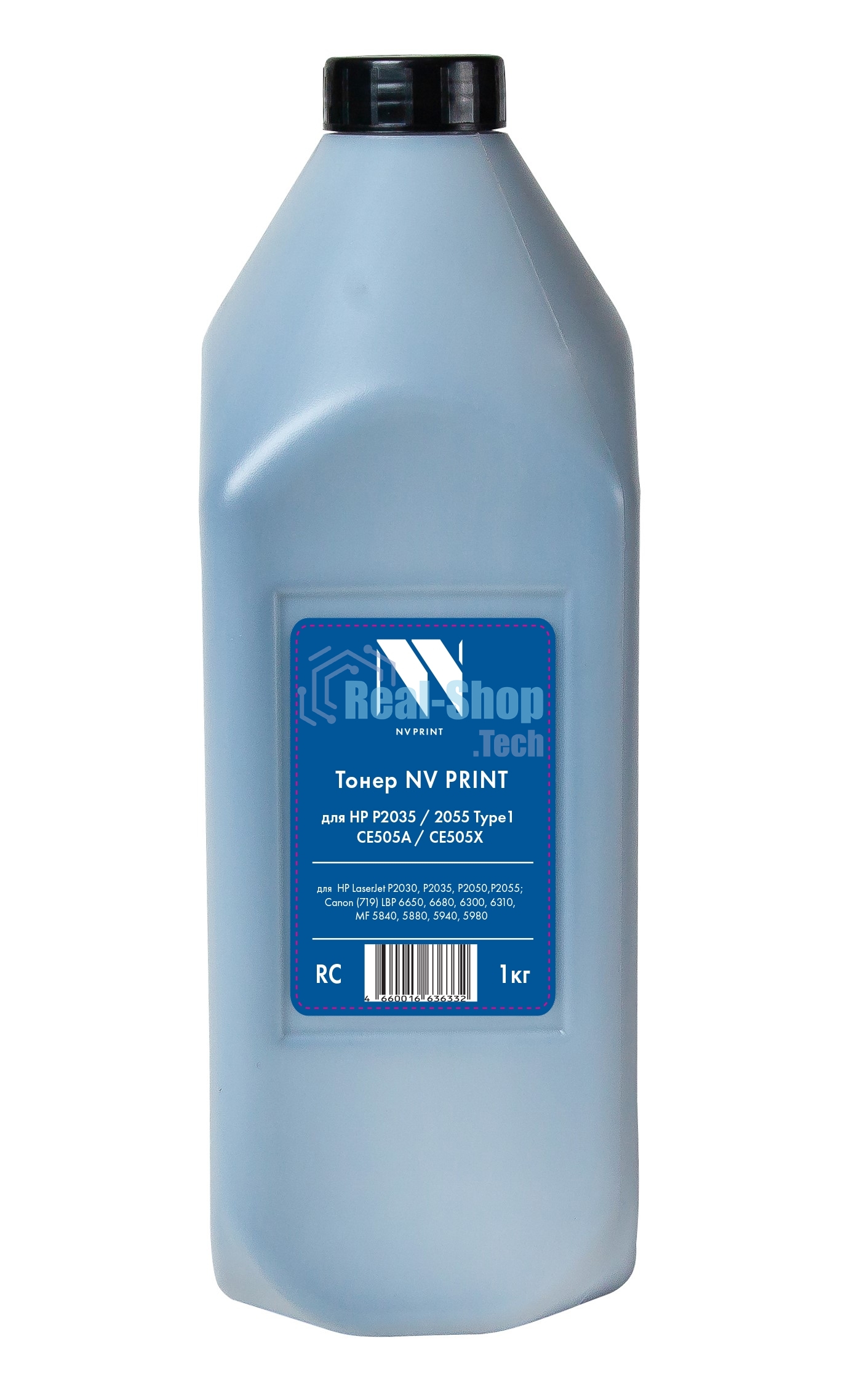 Тонер NVPrint HP P2035/2055 (CE505A/ CE505X) (1кг) для HP LaserJet P2030, P2035, P2050,P2055; Canon (719) LBP 6650, 6680, 6300, 6310, MF 5840, 5880, 5940, 5980 Type1