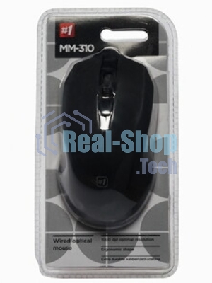 Мышь проводная Defender MM-310 черный, 1000 dpi, USB, кнопки - 3